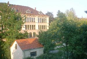 Blick zum Agricola-Gymnasium, August 2000